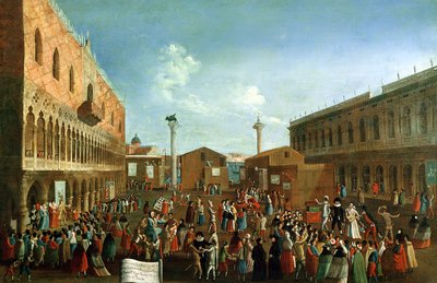 Scharlatane auf der Piazzetta San Marco, Venedig von Gabriele Bella